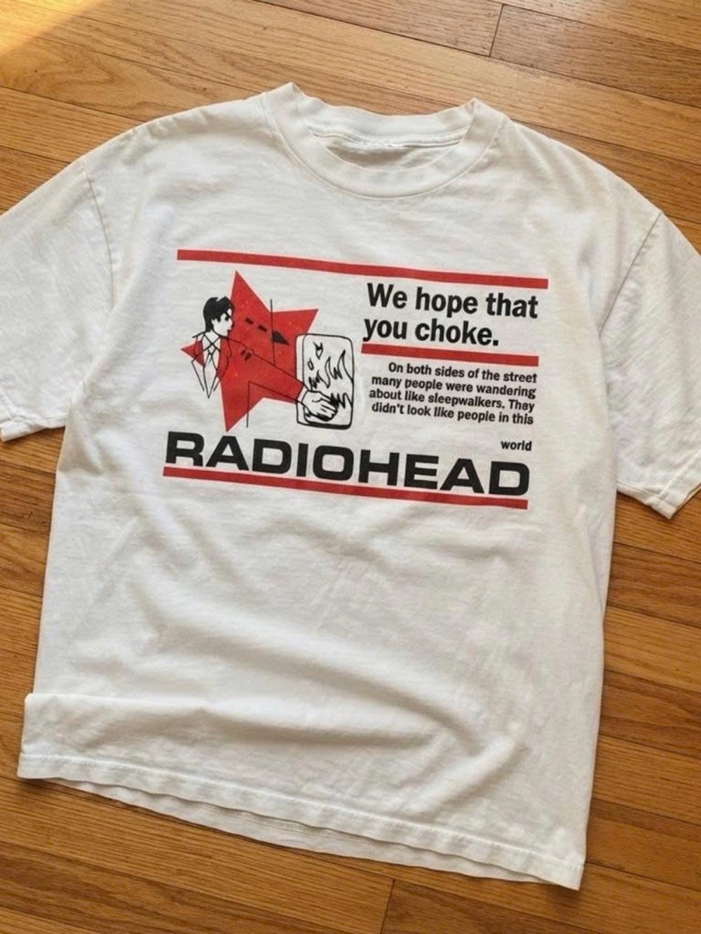 Gildan White Radiohead 'We Hope That You Choke' Graphic Tee